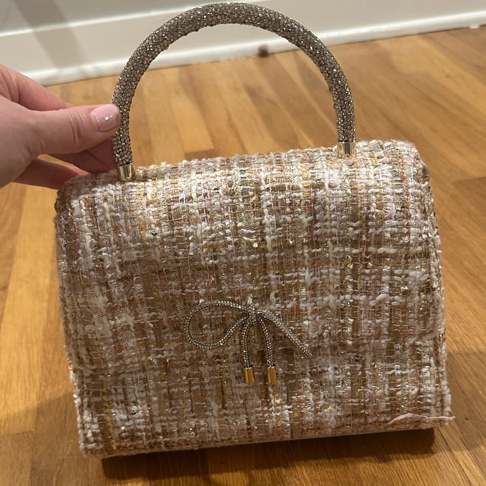 LC Lauren Conrad | Elegant Tweed Handbag with Chain Handle - Picture 2 of 16